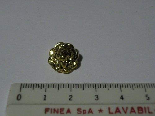 Bottone logo leone metallo - bottone,