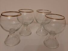 Vecchia Romagna Bicchieri Vetro Vintage Bordo Oro Collezione Lotto 4 pezzi