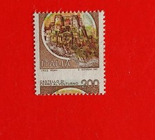 1980 rep. bollo serie castelli d'italia cerro v. lire 200 var. sp. vert. dent.