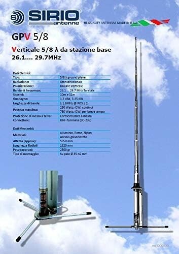 Antenna sirio gpv 5 8 - gpv, 27