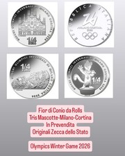 DISPINIBILI 25 CENT 1/4 EURO TRIS MILANO CORTINA MASCOTTE OLIMPIADI 2026 FDC 