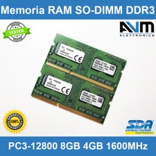 Memoria RAM DDR3 SODIMM 1600MHz PC3-12800 8GB 4GB 2GB x notebook Laptop SO-DIMM