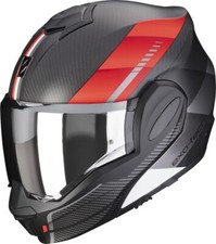 CASCO MOTO CARBONIO RIBALTABILE SCORPION EXO TECH EVO GENUS CARBON ROSSO TG S