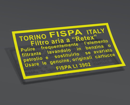 Adesivo fispa filtro aria - adesivo, alfa