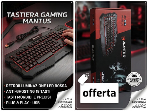 Tastiera gaming mantus charun - tastiera,