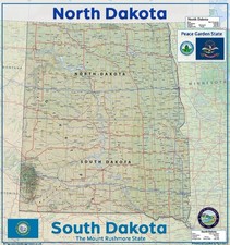 Mappa fisica north south - mappa,