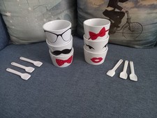 MCCAFÉ 6 COPPE COPPETTE CERAMICA GELATO TAZZINE ICE CUPS SELETTI MCDONALD'S