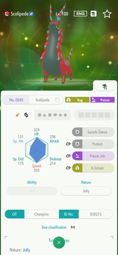 Scolipede 6iv shiny pronto per - scolipede,
