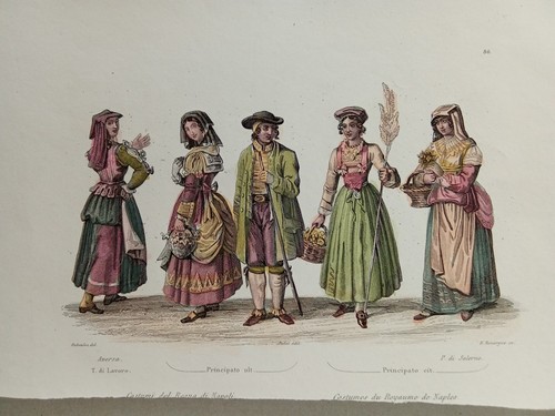 Incisione costumi 1850 - incisione,