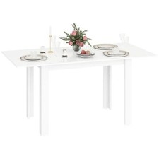 DecHome Tavolo da Pranzo Allungabile per 4-6 Persone 120-160x80x78 cm Bianco