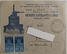 CASSANO IONIO (COSENZA) 1947 TORCHI PER VINACCE - GIUSEPPE LANZILLOTTA E FIGLI