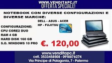 NOTEBOOK COMPUTER PORTATILE USATO RICONDIZIONATO RAM 4GB HDD 160GB W10P GARANZIA