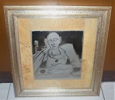 Serigrafia Inox GIANBAR Pensatore - 15x17 cm FIRMATA E NUMERATA Gianni Baretta