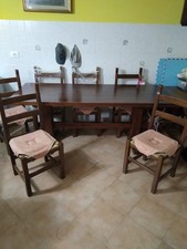 TAVOLO IN MASSELLO 80X200 CON 6 SEDIE PIU PROLUNGA €400.00