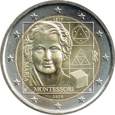 ITALIA - 2 € EURO 2020 MONETA COMMEMORATIVA  150° MARIA MONTESSORI