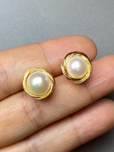 Orecchini perno oro 18 kt - a,