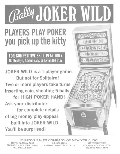 Joker wild bally bingo flipper - bally,