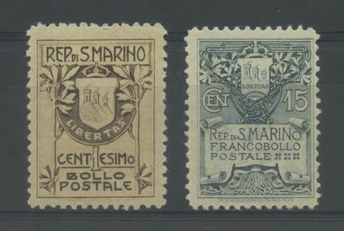 San marino 1907 stemmi - stemmi, 2v.