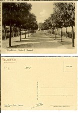Voghiera (Ferrara): Viale G.Randoli. Cartolina b/n/bruno cartonato opaco 1938.