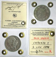 *TRIU* SAVOIA REGNO DI UMBERTO I 2 LIRE 1898 IN ARGENTO RARA SIGILLATA