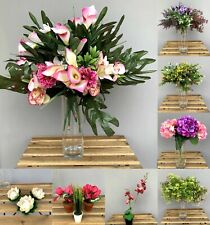 Bouquet di fiori finti Ninfea Orchidea Lavanda Ortensia Mazzo Fiori Matrimonio