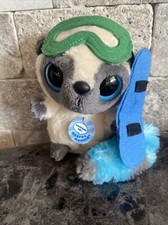 YooHoo & Friends Aurora Bush Peluche Snowboard Bambino 5” Nuovo con etichette Coda Blu