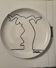 Piatto Ceramica Disegnato Da Osvaldo Cavandoli