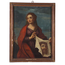 Quadro Antico Dipinto Soggetto Sacro Olio su Tela XVII Secolo Originale