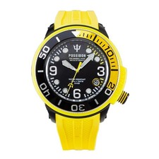 Orologio POSEIDON 24 KIENZLE UP-701 45mm Diver Giallo Nero Acciaio Silic. 15atm