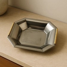 Vassoio Ottagonale in Acciaio Inox  “Pierfrancesco Gnali” anni '90