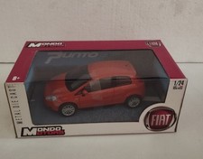 MODELLINO AUTO FIAT GRANDE PUNTO Arancione 1/24 Mondo Motors Die Cast BOX NUOVO