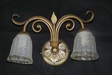 Applique lampada per parete ferro battuto oro argento antico made italy art.252