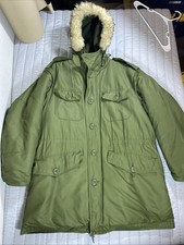 Parka vintage anni 80 esercito canadese uso generale cappotto militare giacca cappuccio pelliccia grande