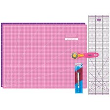 Set tappetini da taglio Semplix A2 rosa/viola + pennarello Prym Aqua fai da te