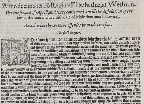 Elizabeth treason act - i,