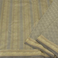 Sari indiani grigi vintage sanscriti arte tessuto seta premium tessuto...