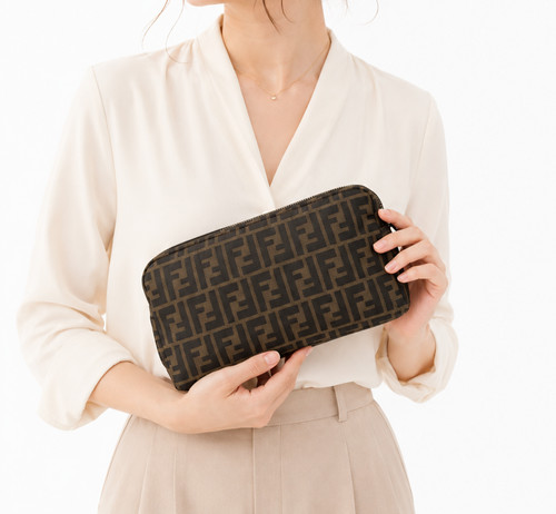 Fendi pochette tela - pochette, zucca