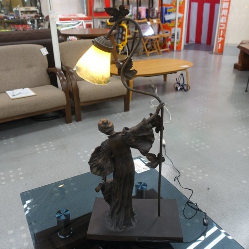 Lampada statua donna bronzo