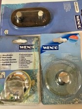 STOCK 3 Ganci gancio adesivo metallo marrone cromo appendini appendiabiti panni