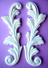 Elemento In Gesso "Floralis" Ornamento Rilievo Decorazione In Bianco Etc.