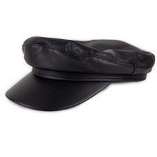 Cappello ecopelle nero con
