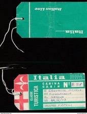 12200) ITALIA NAVIGAZIONE NAVE MICHELANGELO ETICHETTA PER BAGAGLIO E CABINA FORM