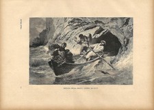 Stampa antica CAPRI barca