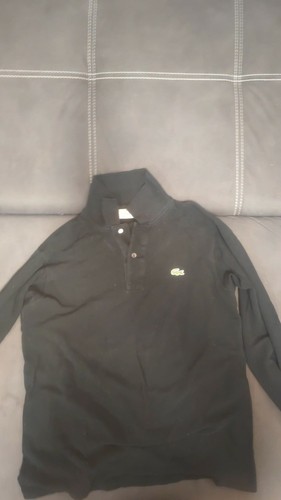 Polo lacoste nera classica - lacoste,