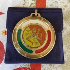 Trinacria Sicilia medaglia(cm6) ricordo Dopolavoro Ferroviario Palermo 1992