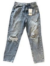 Mom Jeans Zara Ripped Hi Rise
