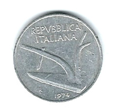 Italy Coin...10 Lire...1974