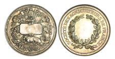 O949, Francia, c1900 medaglia argento, apicoltura, ape, alveare, società francese contadini
