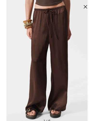 Zara brown flowing palazzo - brown,