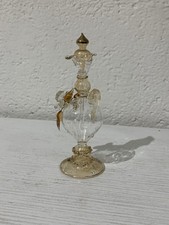 Bottiglia profumo vetro soffiato Via Veneto oro 17 cm vintage